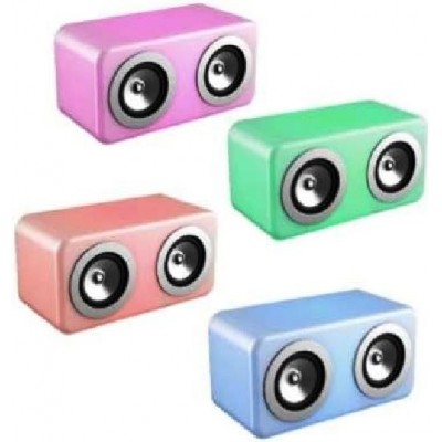Cassa Mini Speaker Altoparlante Portatile Bluetooth Multicolor Cubo Doppio Akbt200 3W Con Luci Led A Ritmo