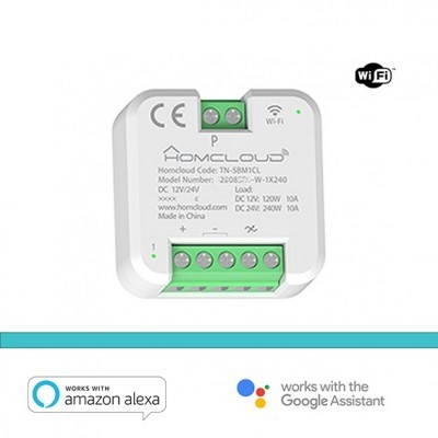 Modulo Pulsante Rele' Wi-Fi 12/24V - 1 Canale Da Incasso (Tn-Sbm1Cl)